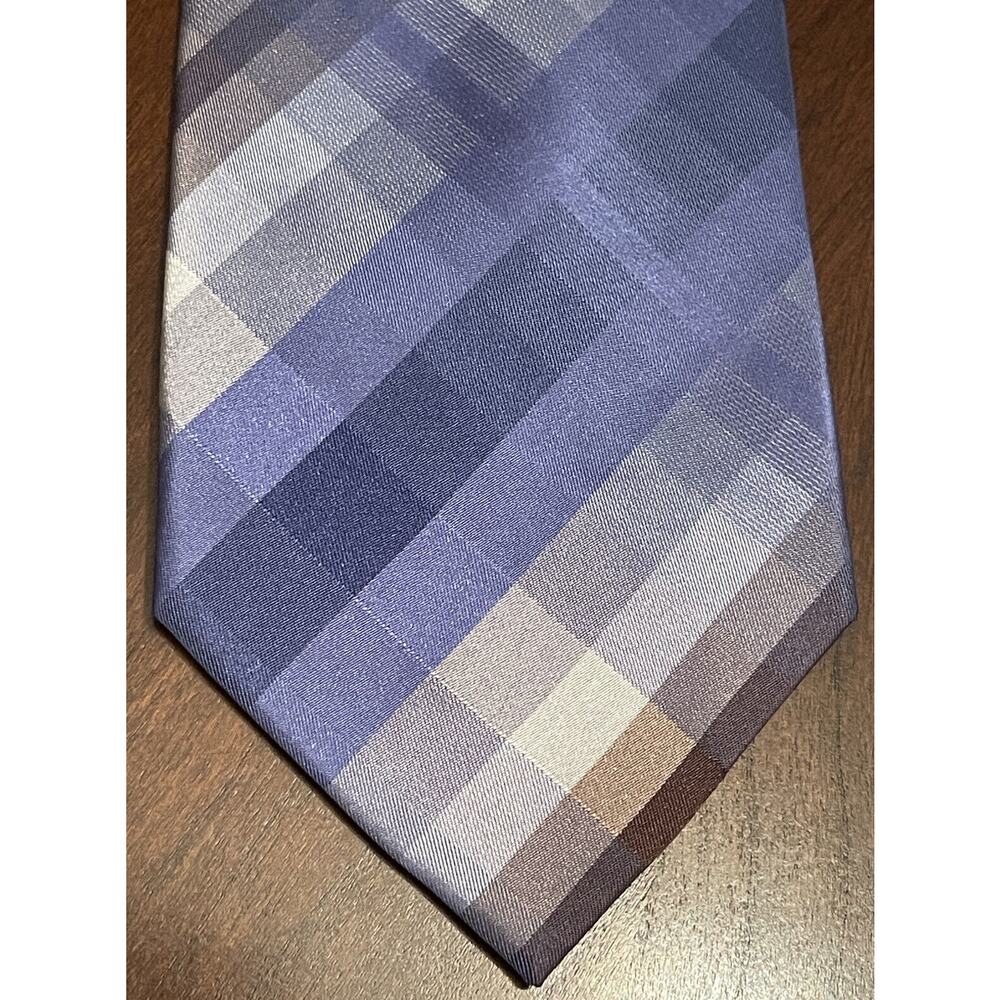 Kenneth Cole Reaction Blue Gray 100% Silk Men’s Neck Tie Made In China